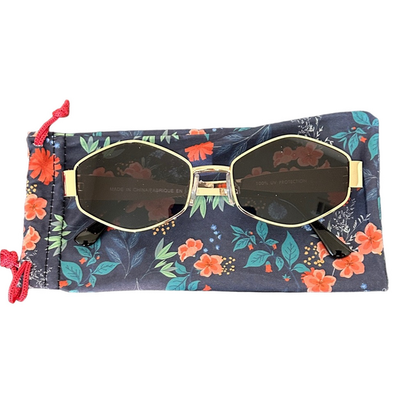 House of Harlow 1960 Accessories - House of Harlow Hexagonal Gold Frame Sunglasses with Black Lenses NWOT